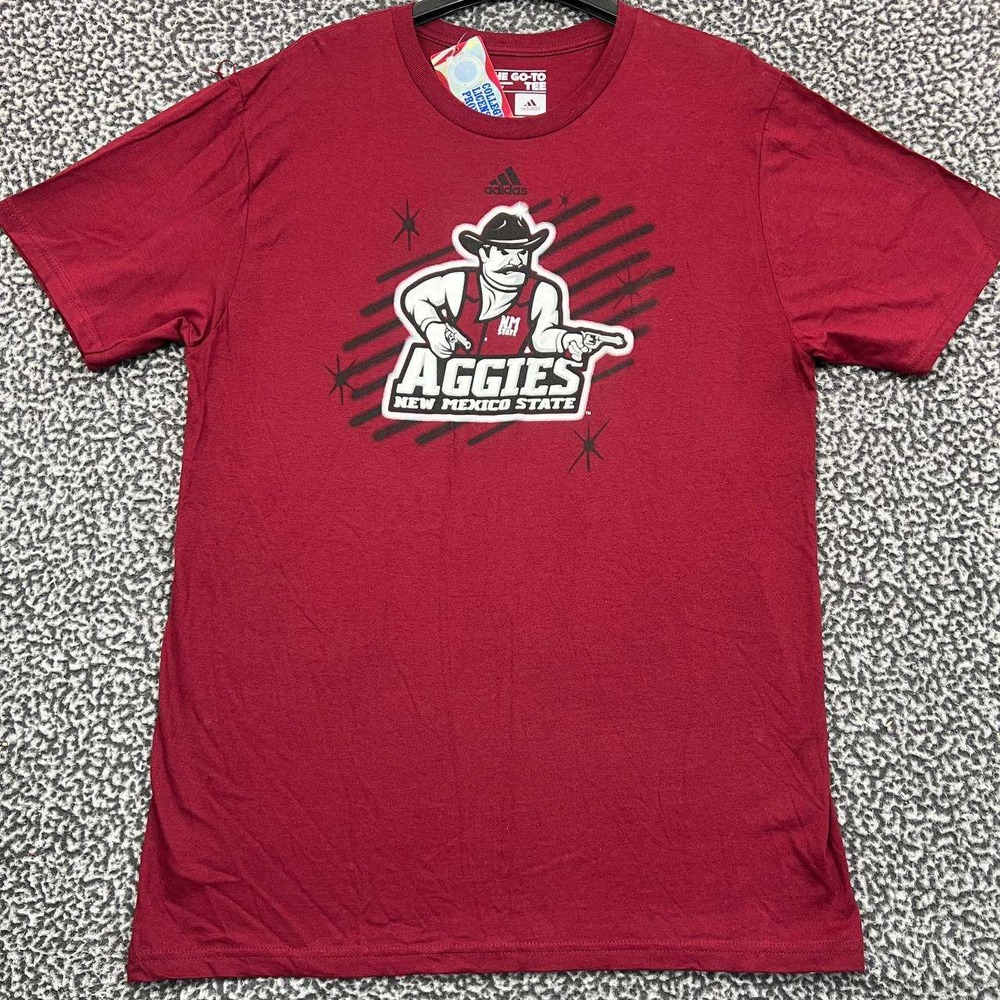 New Mexico State Aggies Shirt Men Large Red Adidas Short Sleeve Crew Neck New L